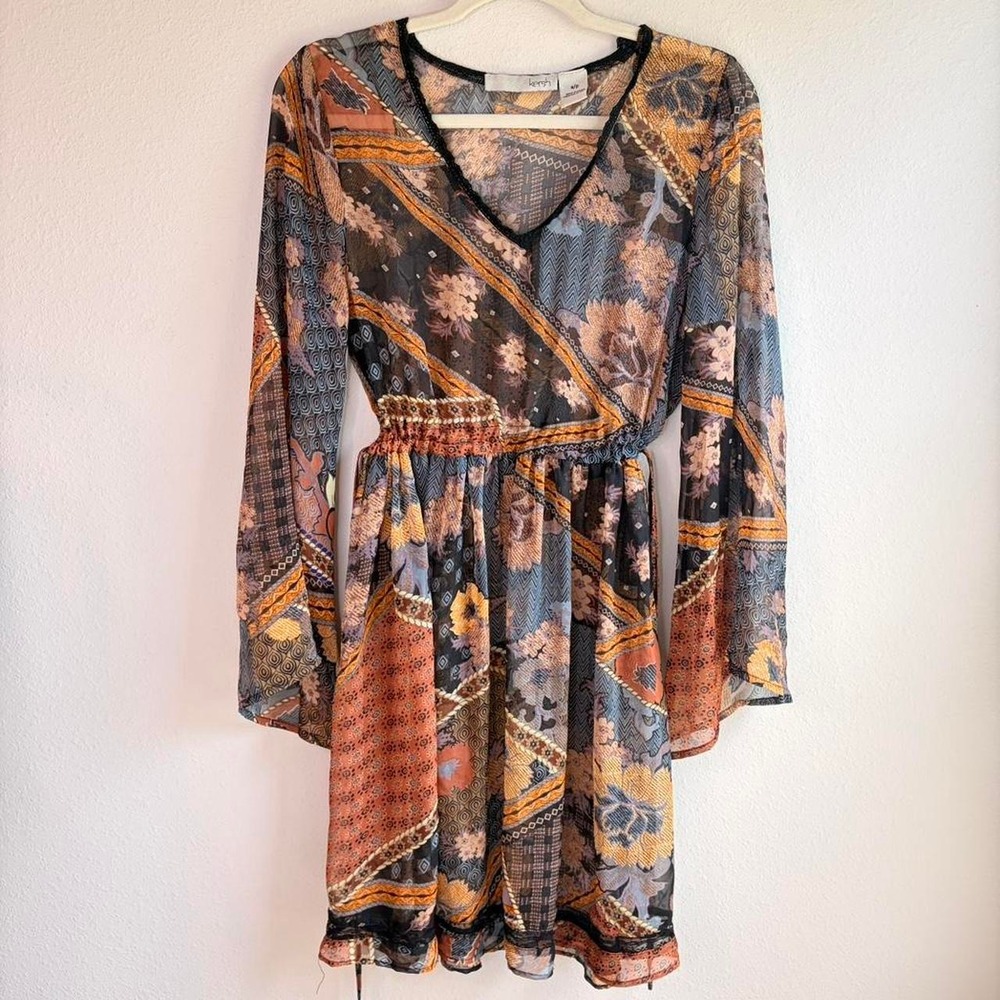 Boho Sheer Bell Sleeved Duster Dress Coverup
